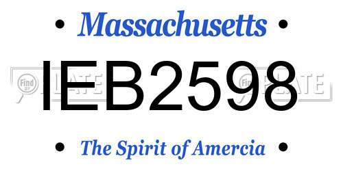IEB2598 Massachusetts License Plate