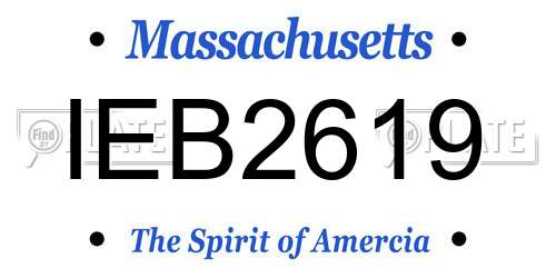 IEB2619 Massachusetts License Plate