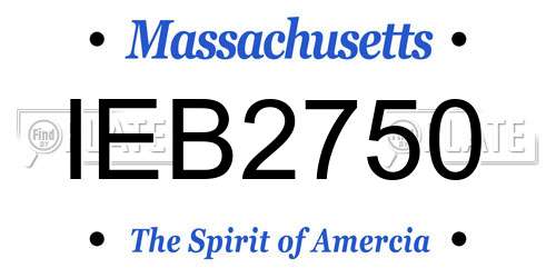 IEB2750 Massachusetts License Plate