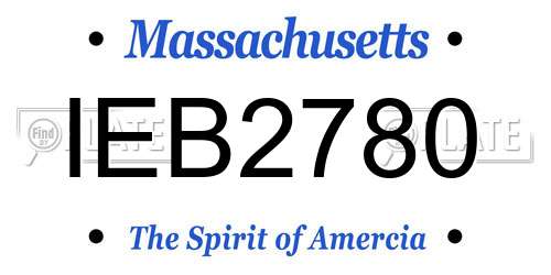 IEB2780 Massachusetts License Plate