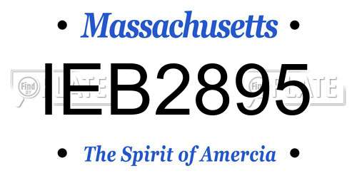 IEB2895 Massachusetts License Plate