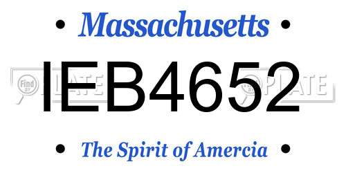IEB4652 Massachusetts License Plate