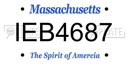 IEB4687 Massachusetts License Plate