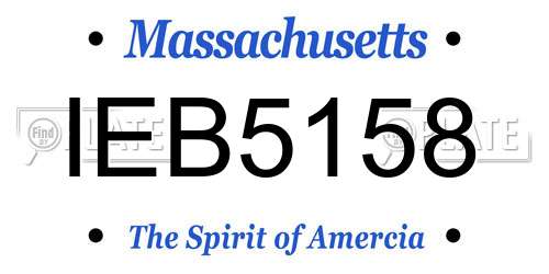IEB5158 Massachusetts License Plate