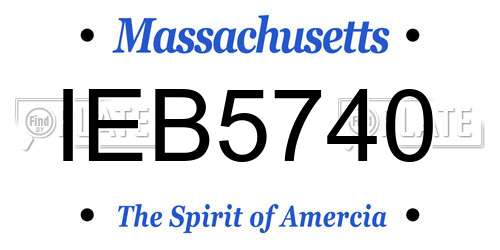 IEB5740 Massachusetts License Plate