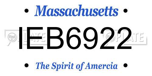 IEB6922 Massachusetts License Plate