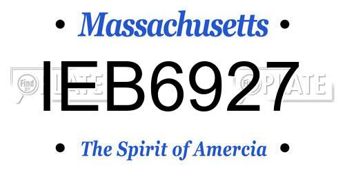 IEB6927 Massachusetts License Plate