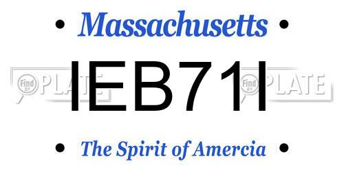 IEB71I Massachusetts License Plate