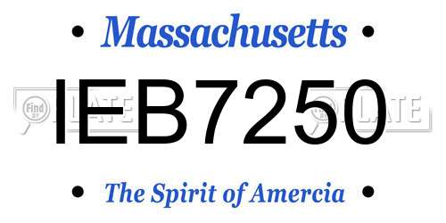 IEB7250 Massachusetts License Plate