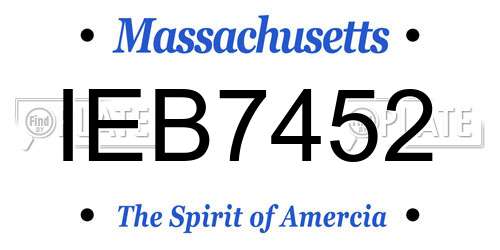 IEB7452 Massachusetts License Plate