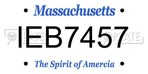 IEB7457 Massachusetts License Plate