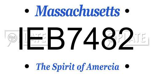IEB7482 Massachusetts License Plate