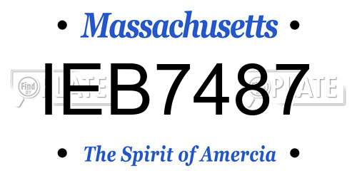 IEB7487 Massachusetts License Plate