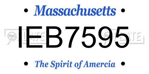 IEB7595 Massachusetts License Plate