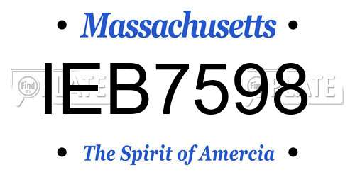 IEB7598 Massachusetts License Plate