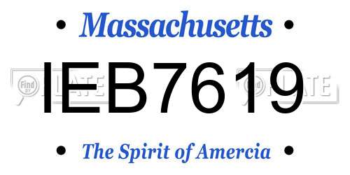 IEB7619 Massachusetts License Plate