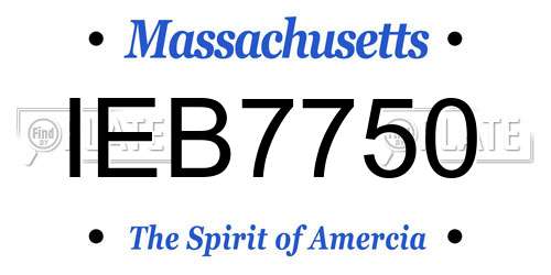 IEB7750 Massachusetts License Plate