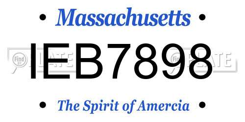 IEB7898 Massachusetts License Plate