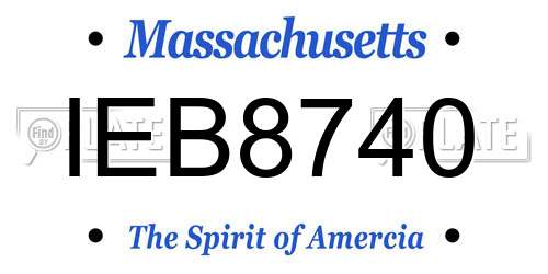 IEB8740 Massachusetts License Plate