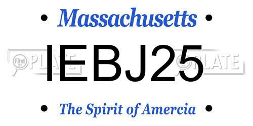 IEBJ25 Massachusetts License Plate