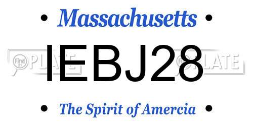 IEBJ28 Massachusetts License Plate