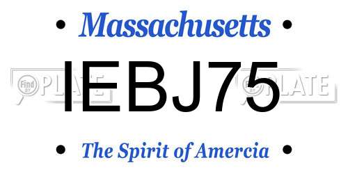 IEBJ75 Massachusetts License Plate