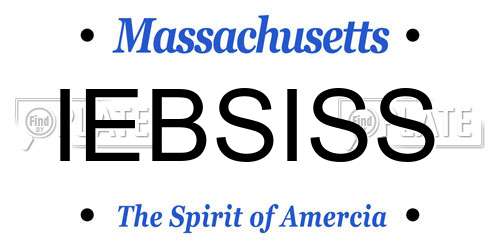 IEBSISS Massachusetts License Plate