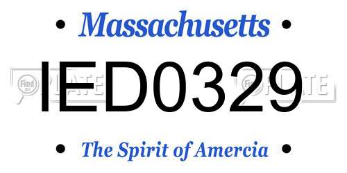 IED0329 Massachusetts License Plate