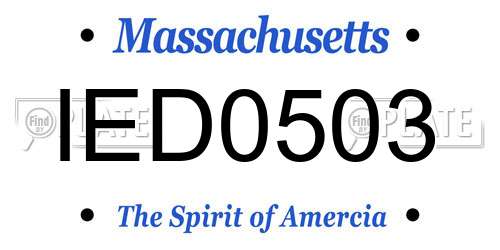 IED0503 Massachusetts License Plate
