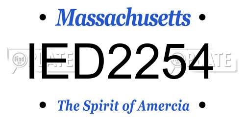 IED2254 Massachusetts License Plate