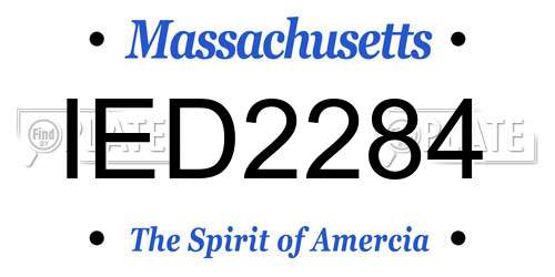 IED2284 Massachusetts License Plate