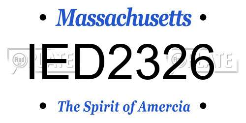 IED2326 Massachusetts License Plate