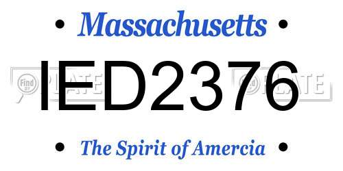 IED2376 Massachusetts License Plate