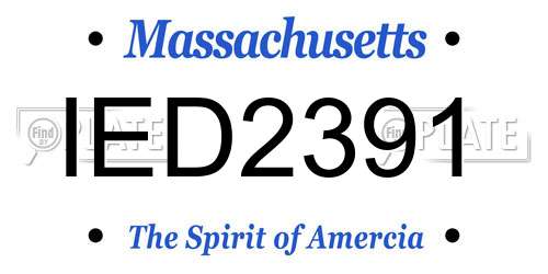 IED2391 Massachusetts License Plate