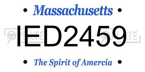 IED2459 Massachusetts License Plate