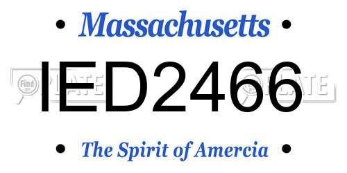 IED2466 Massachusetts License Plate