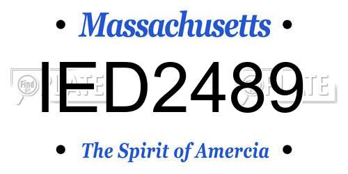 IED2489 Massachusetts License Plate