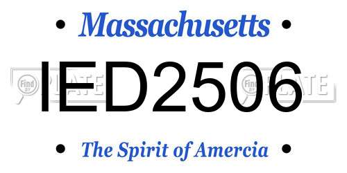 IED2506 Massachusetts License Plate