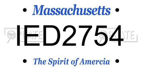 IED2754 Massachusetts License Plate