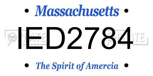 IED2784 Massachusetts License Plate