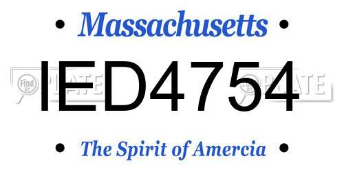 IED4754 Massachusetts License Plate