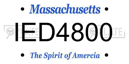 IED4800 Massachusetts License Plate