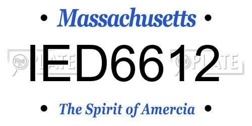 IED6612 Massachusetts License Plate