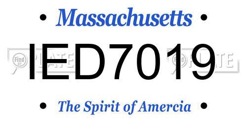 IED7019 Massachusetts License Plate