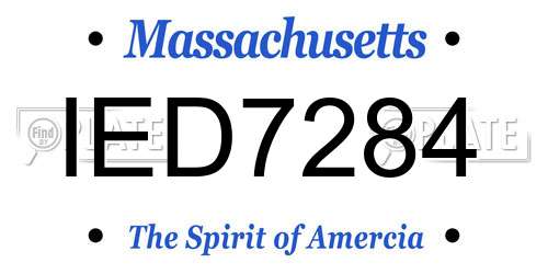 IED7284 Massachusetts License Plate