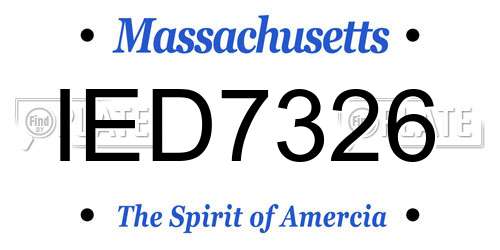 IED7326 Massachusetts License Plate