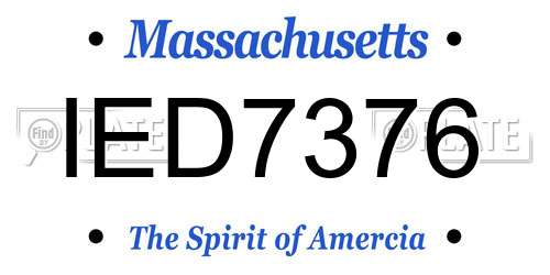 IED7376 Massachusetts License Plate