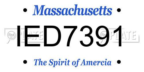 IED7391 Massachusetts License Plate