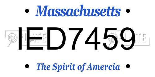 IED7459 Massachusetts License Plate
