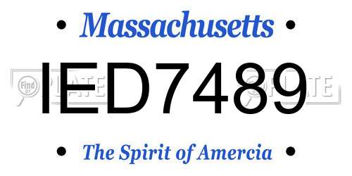 IED7489 Massachusetts License Plate